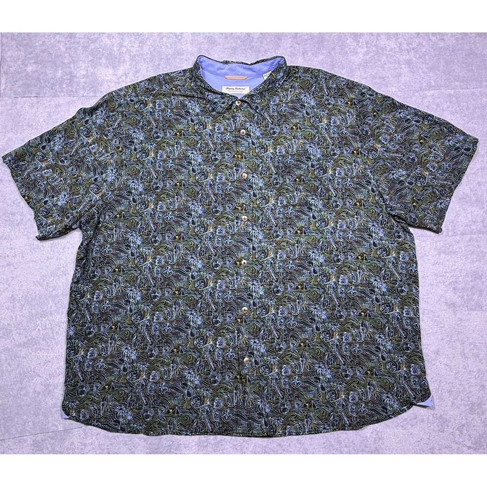 Tommy Bahama Shirt Mens 3XLB Veracruz Cay Abstract Psychedelic Trippy Lenzing